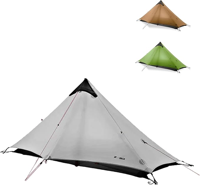 3F UL Gear Lanshan 1/2 Ultralight Backpacking Tent Weighs only 26.8oz 15D Customized Single Silicon Fabric Waterproof 5000+mm 3/4 Season Inner Tent for 1/2 Person