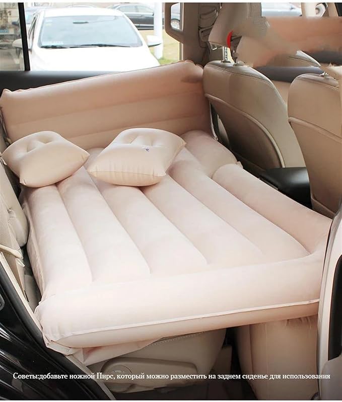 SUV Inflatable Mattress Car Camping Inflatable Bed Car Back Seat Inflatable Bed 175x130cm Car Mattress PVC Flocking Lathe (Black)