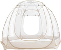 Pop Up Bubble Tent 360° Clear Camping Tent 9.84x6.73ft Portable Camping Screen House Withstand Wind Speeds of 5-6 Levels Rollable Door Curtain Double-Headed Zippers 4 Hooks Storage Bags