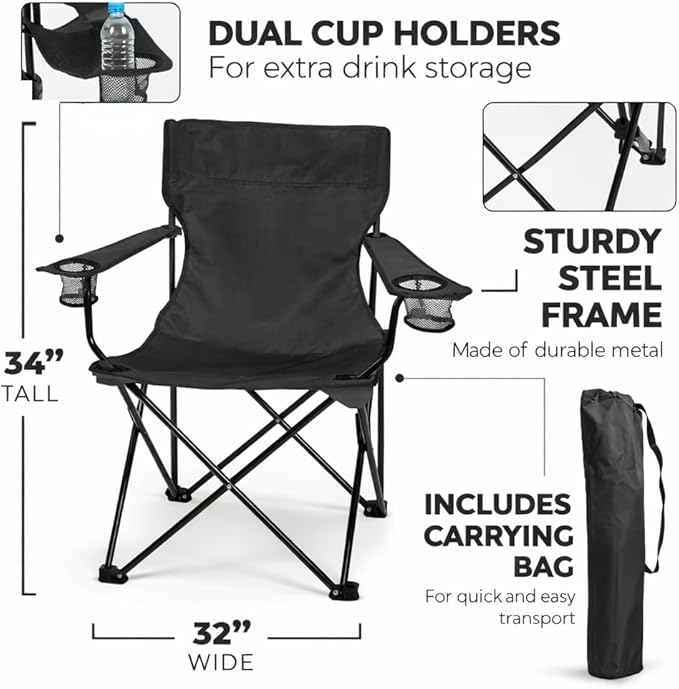 VictoryStore Outdoor Camping Chair - Custom Last Name Folding Chair- Camping Chair with Carry Bag (1)