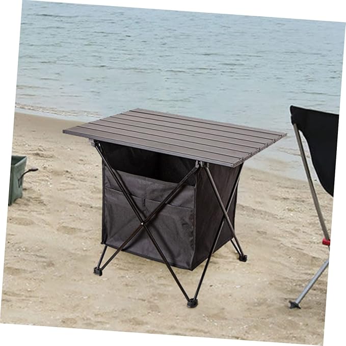 Folding Table Portable Outdoor Desk Easy to Clean Lightweight for Camping Beach Snacks Picnics and Tailgating Convenient Carry Bag