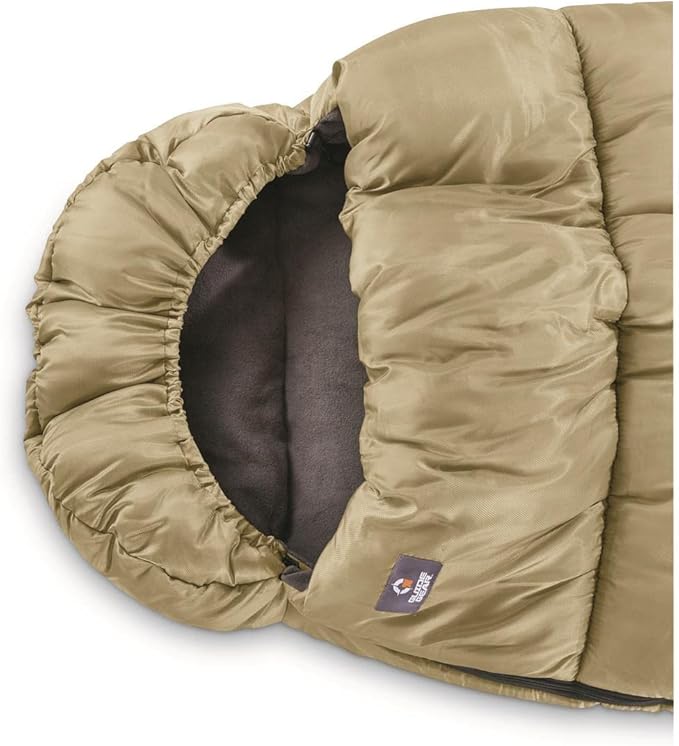 Guide Gear Fleece Lined Hooded 0-Degree Sleeping Bag for Adults and Kids Warm Winter Cold Weather Lightweight Portable for Camping Backpacking Hiking Outdoors