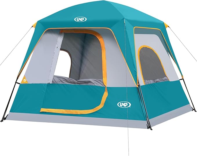 UNP 2/4/6/8 Person Tent Portable Cabin Tent Camping Tent 4-Person Easy Set Up Waterproof with Top Rainfly for Outdoor Camping/Hiking
