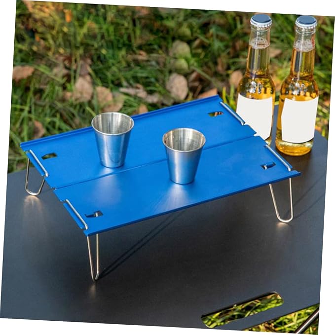 Happyyami Folding Aluminum Table Portable Picnic Table for Small Camping BBQ Hiking