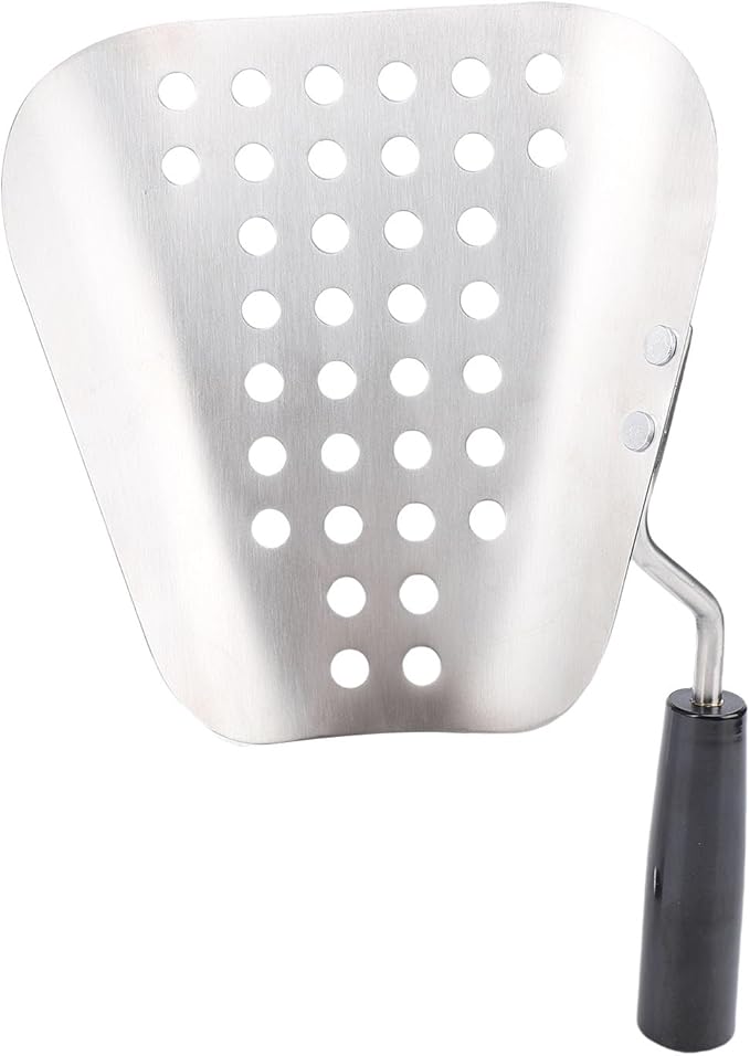 Generic Commercial Popcorn Scoop with Holes Stainless Steel French Fry and Popcorn Scoop Quick Fill Scooper Utility Serving Tool for Snacks Dessert Ice Dry Goods