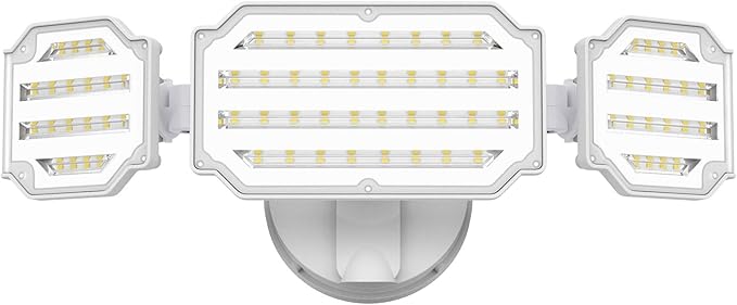 LEPOWER 4500LM Outdoor Flood Lights 45W LED Flood Light Exterior Flood Lights Switch Controlled 5000K 3 Adjustable Heads IP65 Waterproof Outdoor Lights for House Garage Yard White