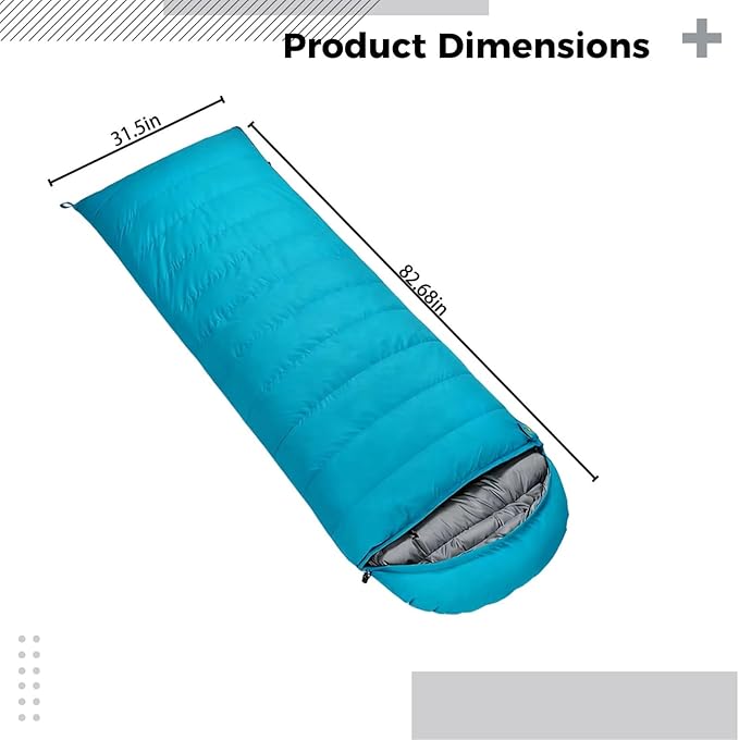 Generic 800G Duck Down Sleeping Bag Envelope Style 82.7 X 31.5 in for Outdoor Activities