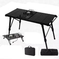 Portable Aluminum Folding Camping Picnic Table with Adjustable Height and IGT Stove Ideal for Picnics Parties and Banquets