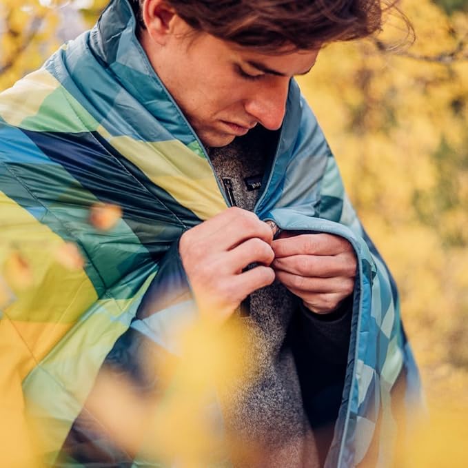 Rumpl Original Puffy Blanket - Warm Water-Resistant Camping Blanket with 100% Recycled Synthetic Insulation 52x75 Original Puffy V1 Forest Fade