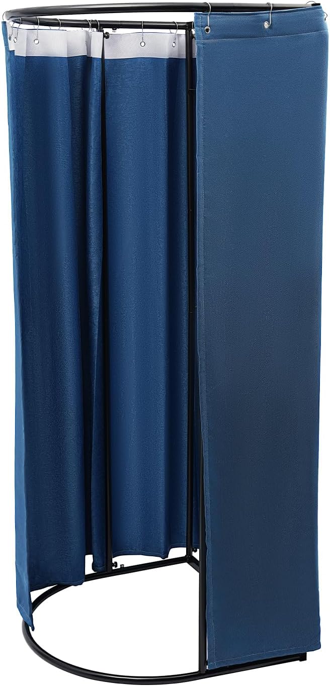 Portable Fitting Room Changing Booth 78.7 High Privacy Pop-Up Tent with Curtain 66lbs Capacity for Retail Events Beach Camping Photography Studio (Blue)