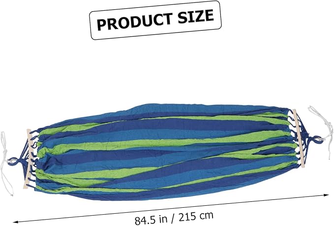 150kg Camping Hammock for Travel and Outdoor Use Double-Sized Striped Canvas Design for Beach Garden and Hiking Adventures