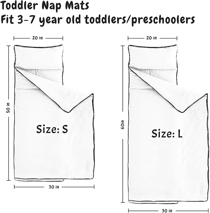 Personalized Name Toddler Nap Mat for Daycare Preschool Kindergarten Customized Kids Sleeping Bag with Pillow and Blanket for Girls Boys Custom Name Monogrammed Nap Mats for Toddlers