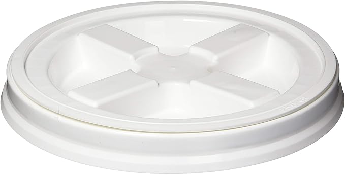 GAMMA2 Gamma Seal Lid- Pet Food Storage Container Lids - Fits 3.5 5 6 &amp 7 Gallon Buckets White 6-Count Made in USA