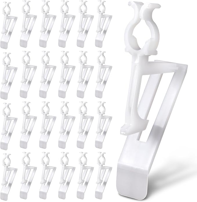 Minetom 100 Pack All-in-One Christmas Light Clip for C7 C9 Christmas String Lights Christmas Light Plastic Clips for Roof and Gutter Shingle Clips Outdoor
