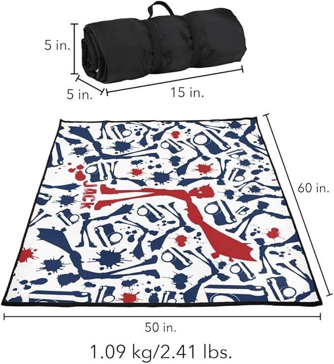 LOGOVISION Jack Pattern Outdoor Blanket for Picnic Beach Camping Park Tailgate 50x60