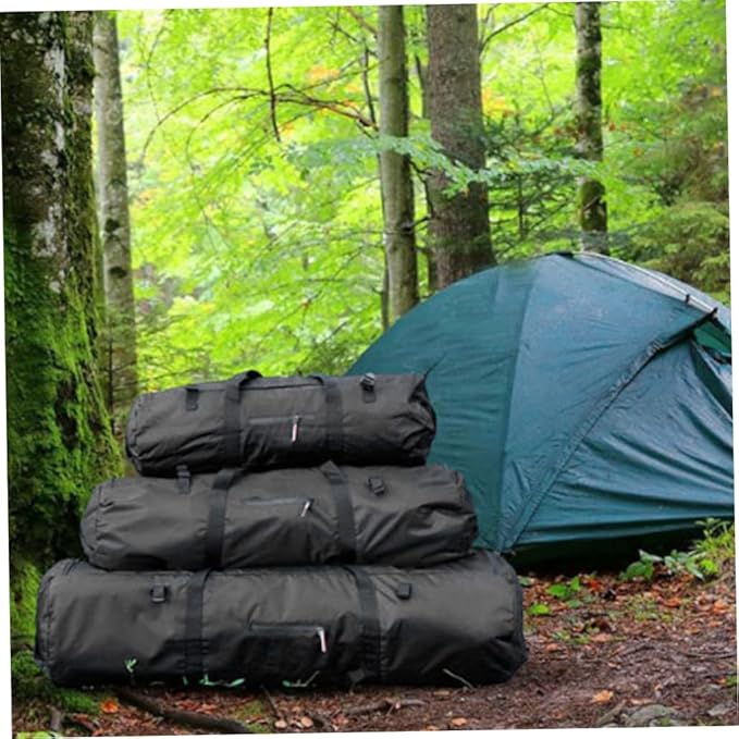 1PC Tent Bag Waterproof Zipper Duffel Bag with Handles 30x10x10 Inch 20KG Heavy Loading Foldable Anti-Theft Camping Tent Storage Bag Carrying Case
