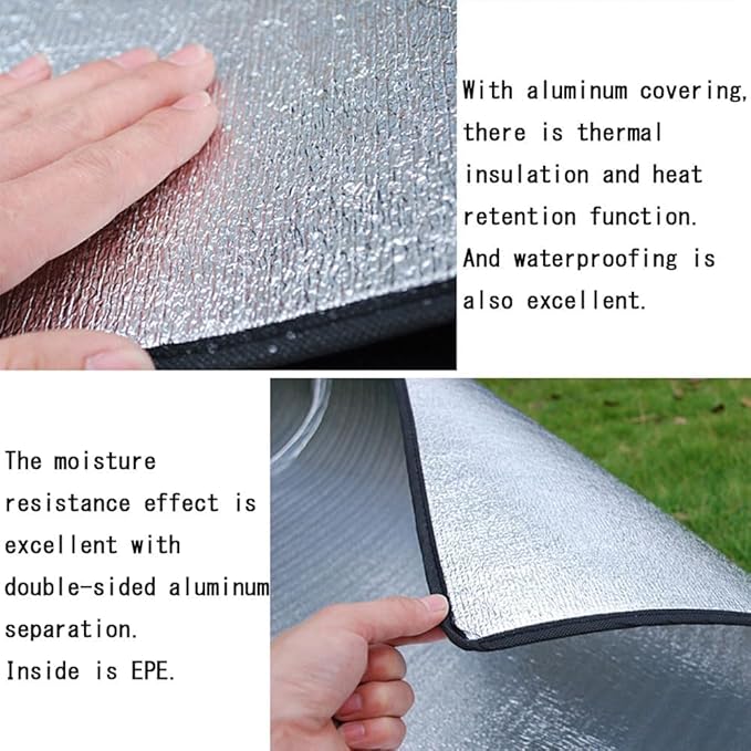 Camping Mat Foam Foil Blanket for Camping Foam Pad Insulating Foil Mat Sleeping Tent Pad Thermal Aluminum Camping mat for Reflecting Heat 78 x 78 inches