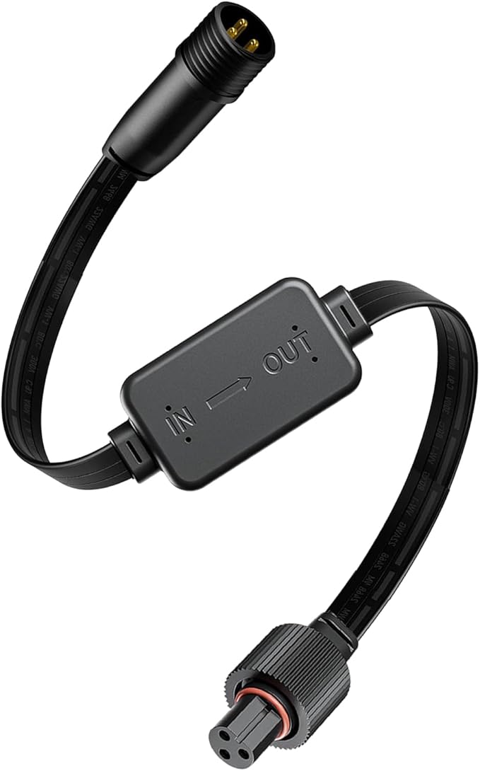Driver Module Signal Booster Compatible with Govee Permanent Outdoor Light Pro Models H706A H706B and H706C Supporting Transmission Distances up to 200 feet. （Male to Female）