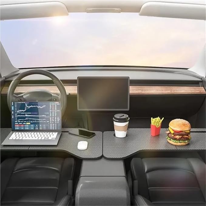 Folding Car Camping Table Compatible For Tesla Model 3/Y Steering Wheel Laptop Foldable Tray Food Desk Portable Office ﻿