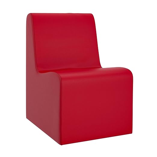 Children's Factory Contour Chair Mix-and-Match Classroom Seating Foam-Filled and Water-Resistant Flexible Seating for Classroom Elementary Size Large Red