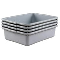 Yuright 4 Pack 13 L Commercial Bus Tubs Grey Small Restaurant Dish Tub Box