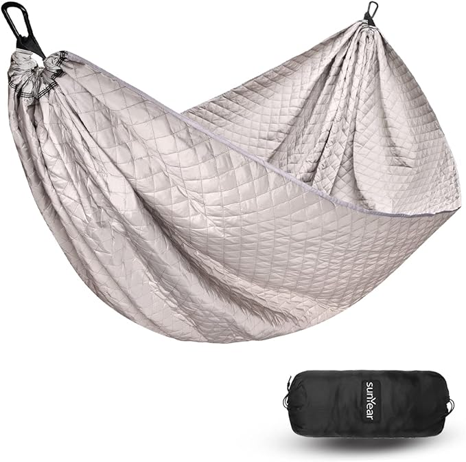 Sunyear Camping Hammock 4 Season Quilted Winter Hammock- Cozy and Durable Best for Cold Weather