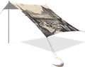 Cactus Desert Pattern Beach Tent Sun Shelter 9.2' x 10.5' Beach Canopy with 4 Sandbags 4 Stability Poles Sand Shovels - Tent Canopy for Beach Camping Fishing Picnics
