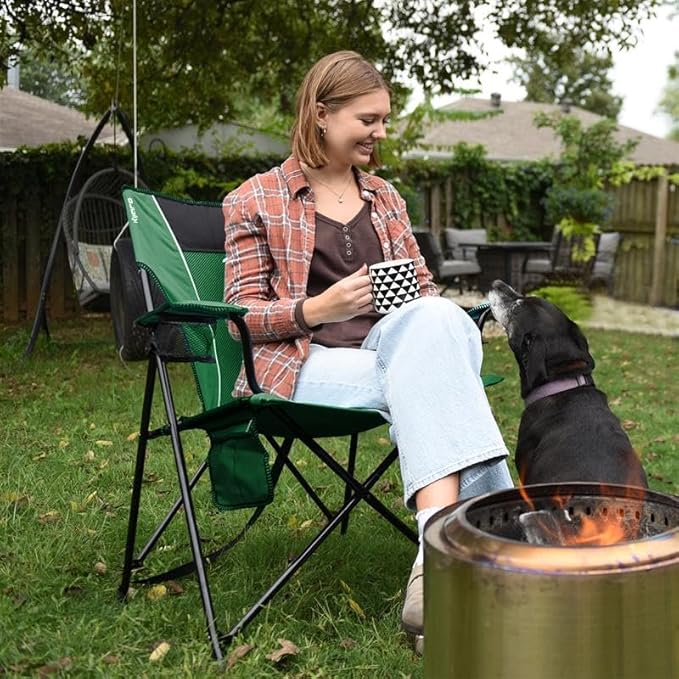 Kijaro Dual Lock Portable Camping Chairs - Enjoy the Outdoors with a Versatile Folding Chair Sports Chair Outdoor Chair &amp Lawn Chair - Dual Lock Feature Locks Position – Jasper Green