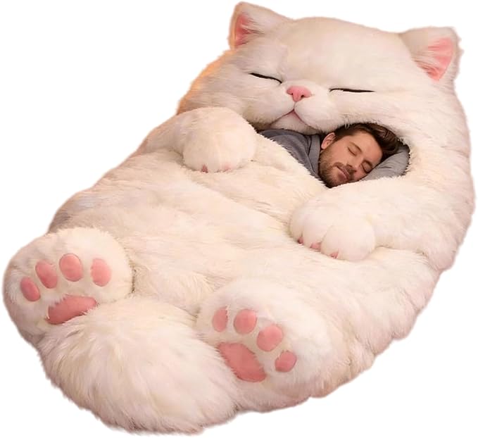 Cat Sleeping Bag Cat Sleeping Bags Cute Cats Envelope-Style Sleepings Bags Comfortable Sleepings Bag and Pillow for Adults