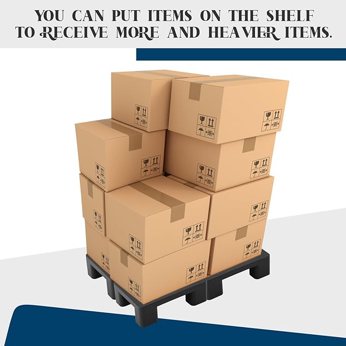 2 Pack Plastic Dunnage Rack 15.75 L x 11.81 W x 4.72 H Heavy Duty 600+ lb Floor Storage Platform Commercial Dunnage Rack for Restaurant Warehouse &amp Multi-Purpose Use