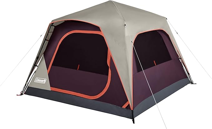 Coleman Skylodge Instant Tent with Rainfly 4/6/8 Person Family Tent Sets Up in a Minute Includes Pre-Attached Poles &amp Carry Bag Made of PFAS-Free Materials