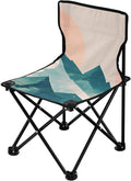 Mountains Overlap Portable Camping Chairs Folding Chair - Durable Oxford Fabric Lightweight Iron Frame Easy Fold Design - Ideal for Outdoor Activities Camping Fishing and Travel