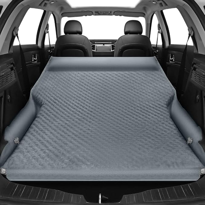 Car Inflatable Mattress for Nissan Qashqai J12 J11 J10 J11 J12 +2 2011-2025 with Air Pump Self-Driving Camping Travel Thickened Foldable Air MattressGrey-with Pillow