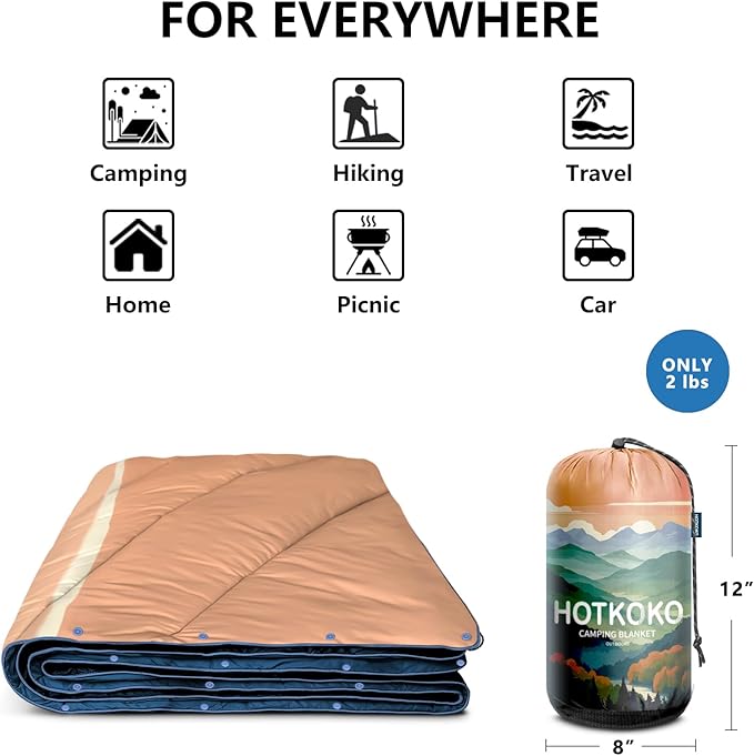 Camping BlanketLightweight Puffy Printed Camping Blanket Packable Outdoor Blanket for CampingTraveling Stadium Hiking Picnics