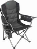 Northroad Oversized Camping Chair Full Padded Outdoor Folding Chair Support 350 LBS Heavy Duty Lawn Chair w/Cup Holder Cooler Bag Shoulder Straps for Adult-Black