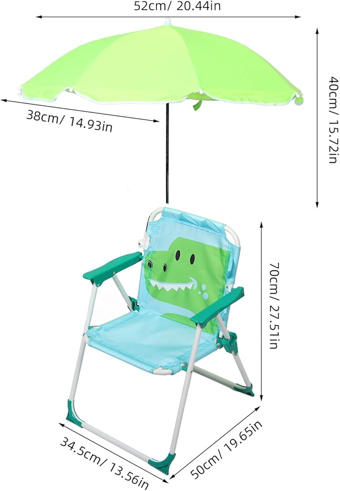 Portable Boys and Girls Beach Chair Umbrella Folding Camping Chair for Boys Girls Lightweight and Foldable Sun Protection Outdoor Activity