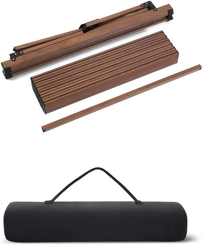 Aluminum Roll-Top Camping Table Dark Brown