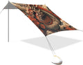 Vintage Fantasy Dragon Beach Tent Sun Shelter 9.2' x 10.5' Beach Canopy with 4 Sandbags 4 Stability Poles Sand Shovels - Tent Canopy for Beach Camping Fishing Picnics
