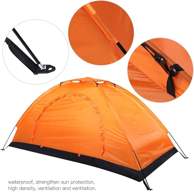 Pocreation Portable Tent Namiot 2 Osoby 1 Personne Made 1 Personne Namiot 2 Osoby of Fiberglass and Oxford Suitable for Camping Fishing Climbing Single Layer Tent with Round Door 3