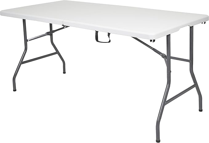Stansport Folding Camp Table White 59.8 L x 29.1 W x 29.1 H