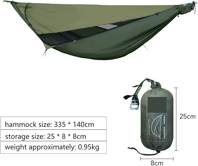 Camping Hammock With Mosquito Net Outdoor Garden Portable Awning Tent Canopy Sleeping Hanging Hammocks SwingCompatible For Nature Hike(Hammock 3)