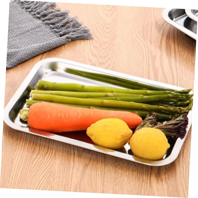 Amosfun 4Pcs Stainless Steel Plates Dinner Dishes for Self Feeding for Outdoor Camping Picnic Dishwasher Fun Design