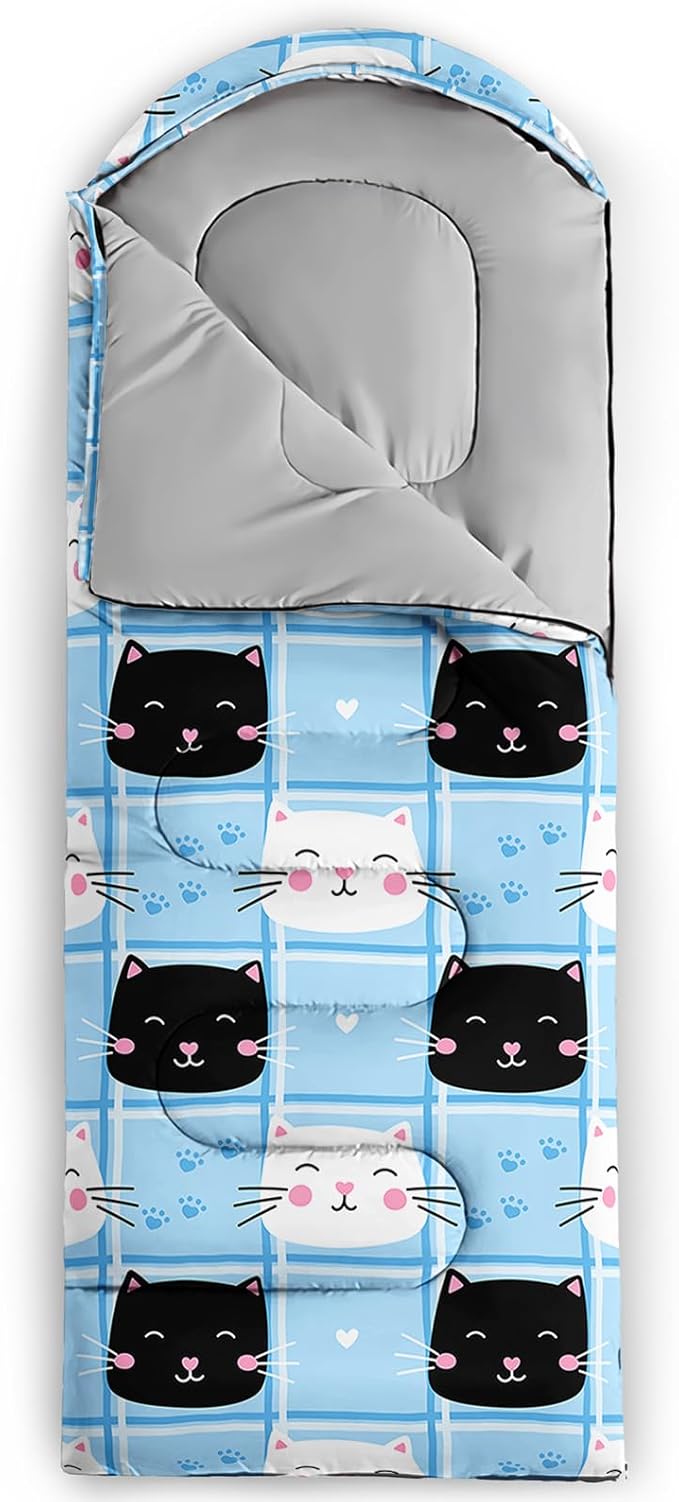 Space Astronaut Sleeping Bag for Boys KidsCute Space Rockets Lightweight Portable Compact with Compression SackMoon and Stars Clouds Camping Bag for Backpacking Travelling Outdoor Hiking