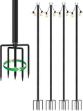 LAND·VOI Outdoor String Light Poles 4 Pack Heavy Duty String Light Poles for Outside with 5-Prong Base &amp Adjustable Height Perfect for Backyard Patio Garden Fence and Party Decor