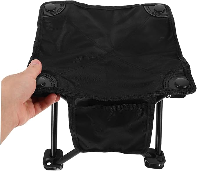 Veemoon Outdoor Folding Stool Portable Fishing Chair Side Pocket Lightweight Camping Stool for Hiking Travel and Picnics Ergonomic Design for Comfort and Stability