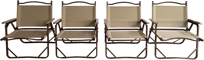 Relax and Recline: The Comfy 4-Pack Foldable Chair Set [Foldable Chairs Outdoor Camping Fishing]