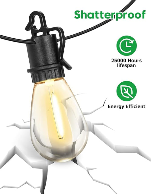 100FT Outdoor String Lights with 35 Shatterproof Patio Deals S14 Vintage Edison Bulbs E12 Sockets2700K Dimmable Outdoor LightsIP55 Waterproof LED String Lights for Outside Patio Lights