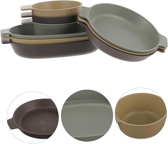 Happyyami 1set Portable Dish Set Outdoor Tableware Set Unbreakable Plastic Dinnerware for Camping Hiking Picnics Includes Plate Bowl and Cutlery