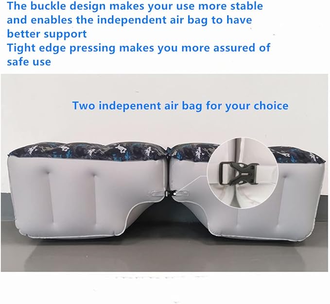 Inflatable Car Air Mattress Back Seat Bed Universal Back Seat Gap Filler Pad Extender for SUV Camping Sleeping Travel Rest Two Independent Air Bags