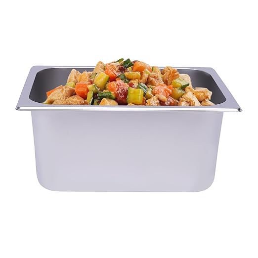 6 Pack Hotel Pans 6 Deep Stainless Steel Steam Table Pan Restaurant Steam Table Plate Commercial Food Storage Containers for Hotel Cafeteria Party 12.99 L x 10.24 W